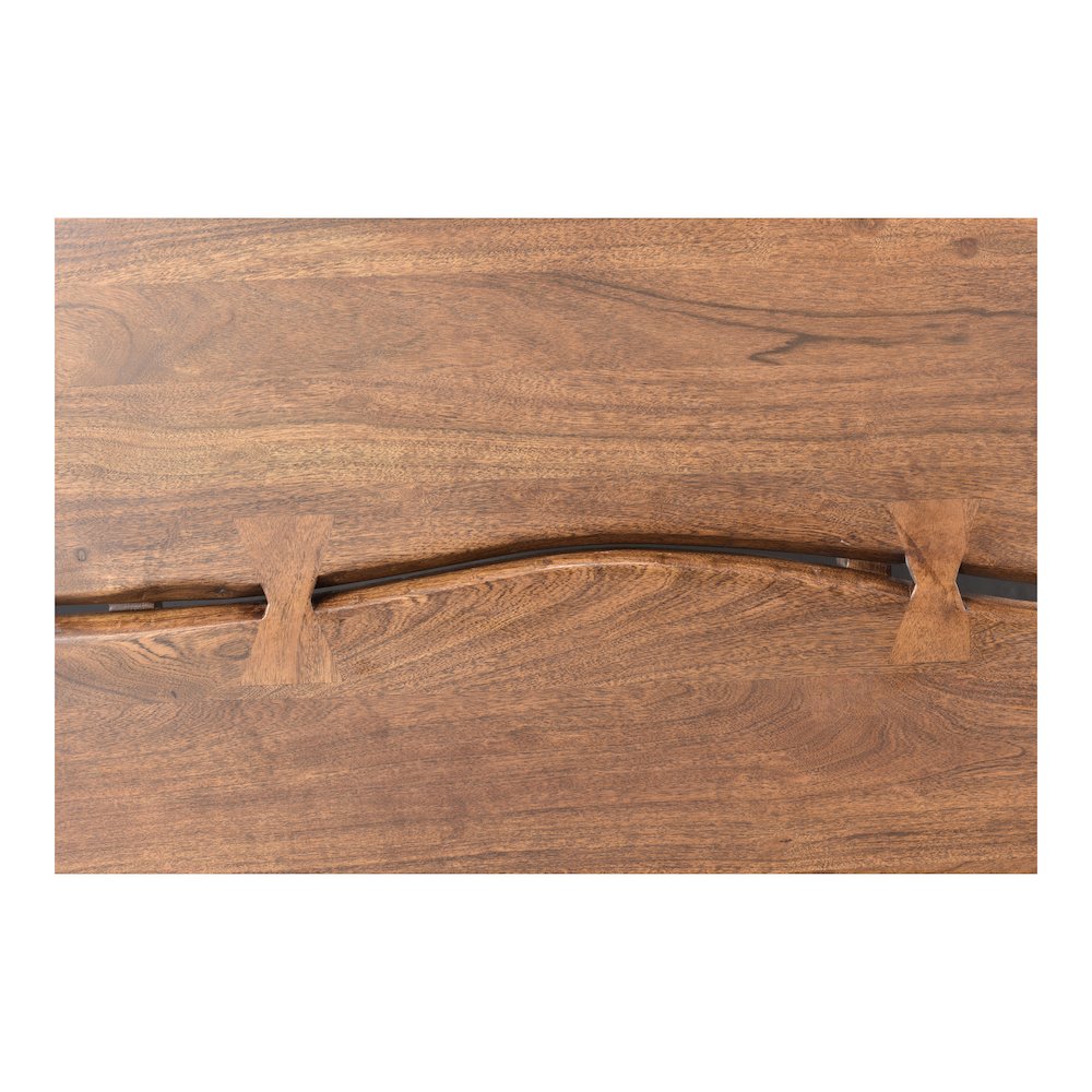 Solid Acacia King Bed Frame and Headboard with Steel Legs, Wooden Bed Frame