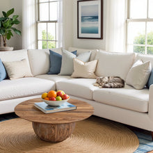 Brown Round Wood Coffee Table – Unique Wooden Coffee Table with Modern Design