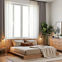Solid Oak King Size Bed Frame with Headboard, Durable Wood King Bed Frame