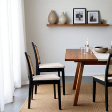Black Dining Chairs Set of 2, Modern Chairs Dining Table with Cotton Upholstery