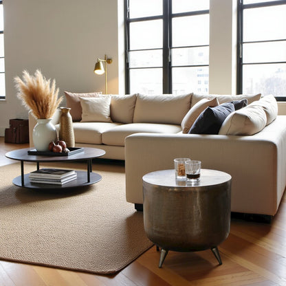 Gold Aluminium Accent Table Tripod Base Unique Accent Table for Small Spaces