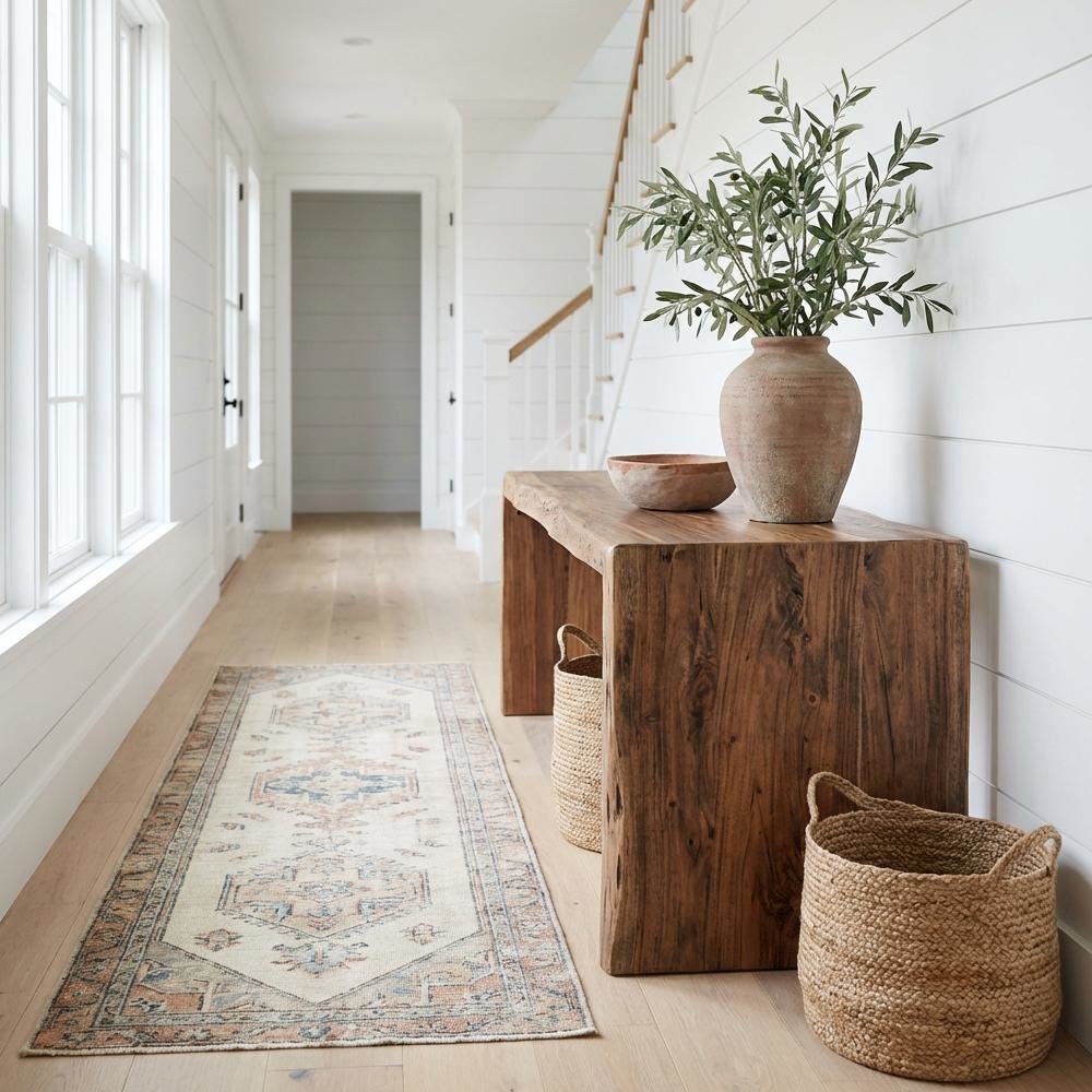 Brown Acacia Wood Coffee Table with Scandinavian Design and Matt Finish