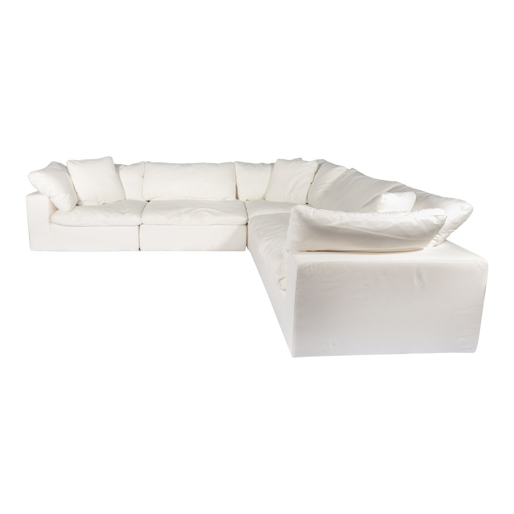Clay Classic L-Shaped Modular Sectional Cream White