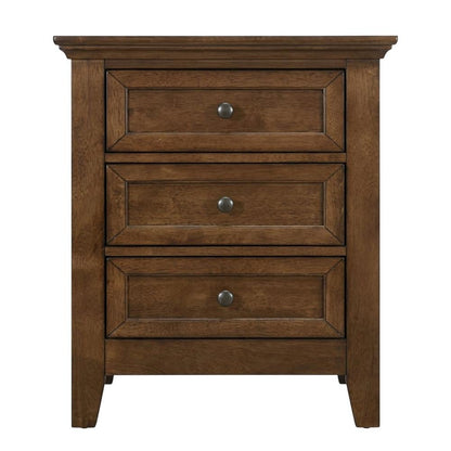 Transitional Wood Nightstand in Finish with 3 Drawers