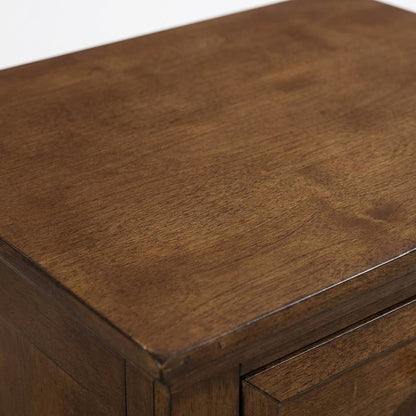 Transitional Wood Nightstand in Finish with 3 Drawers