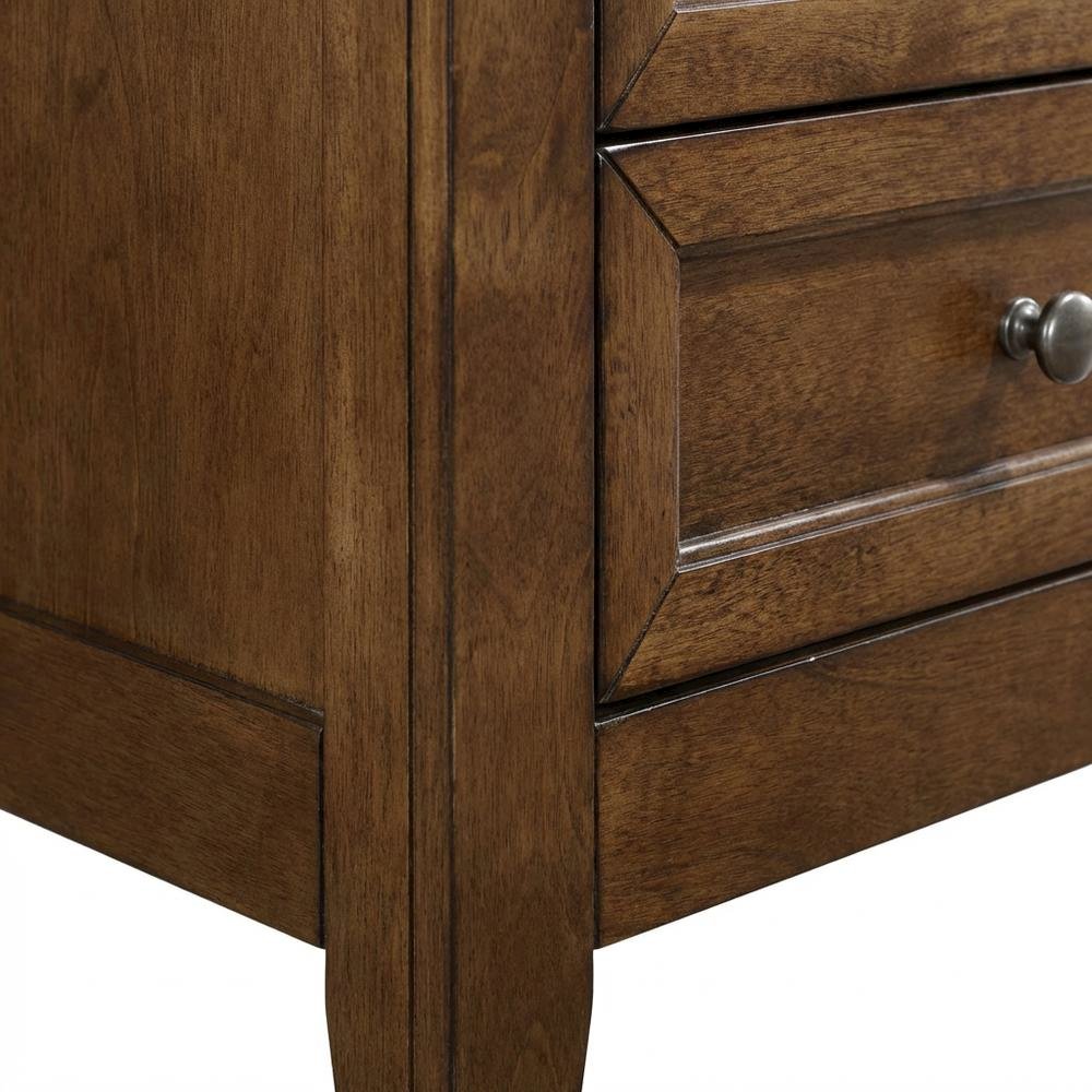 Transitional Wood Nightstand in Finish with 3 Drawers