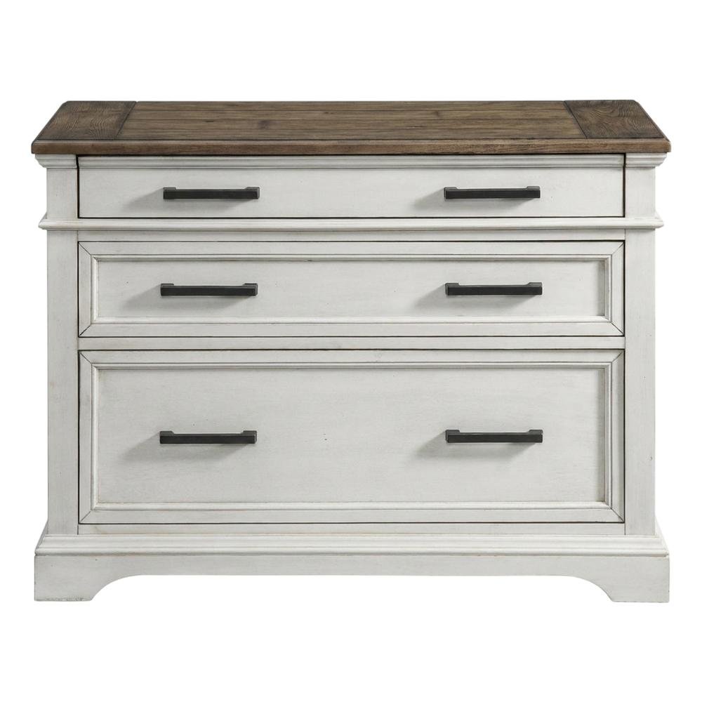 White Rustic French Oak Lateral File Cabinet Wood Home Office