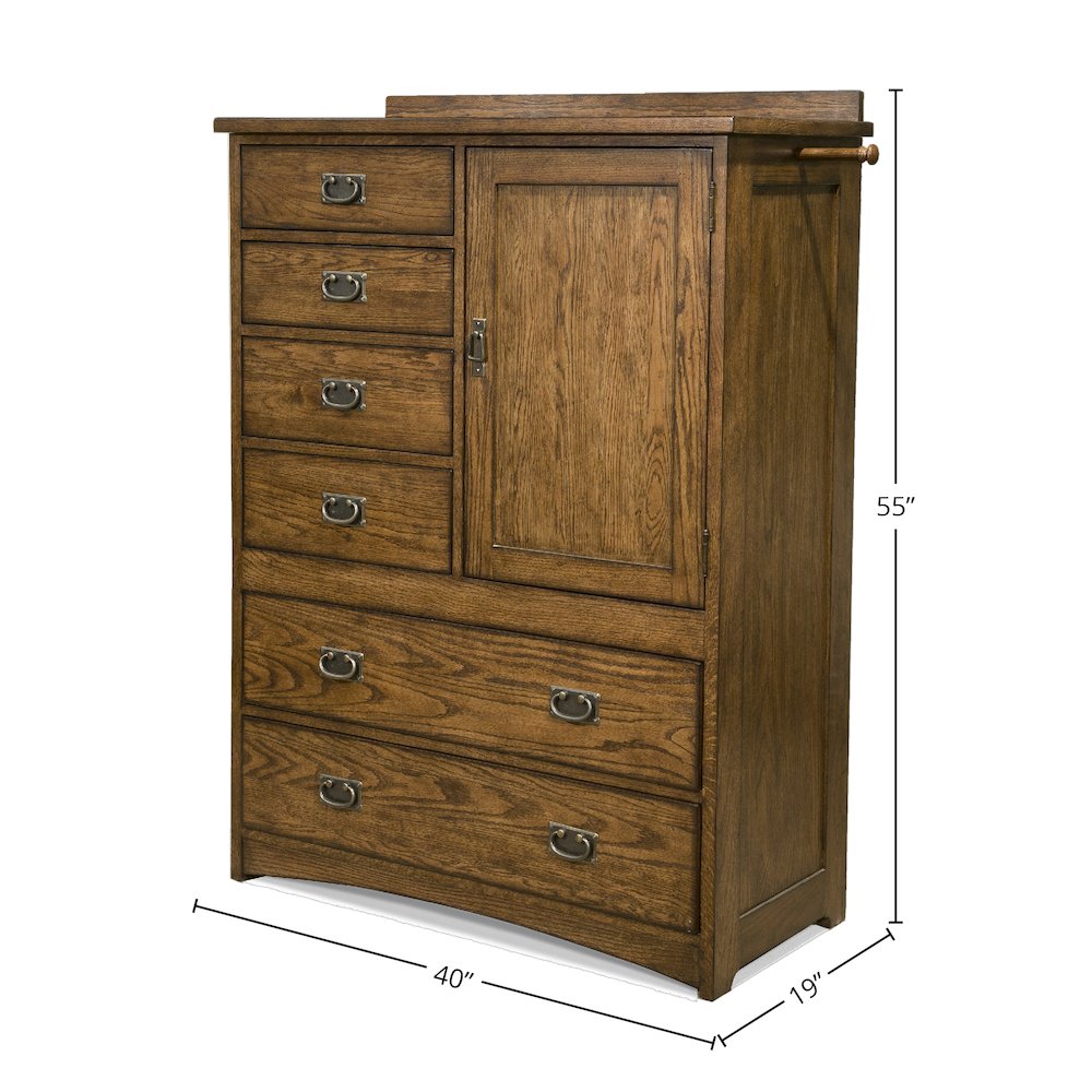 Oak Park 6-Drawer Chest with Door, Mission