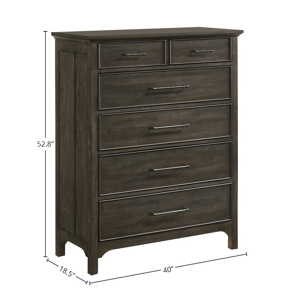 Hawthorne 6-Drawer Chest, Brushed Charcoal