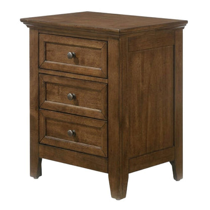 Transitional Wood Nightstand in Finish with 3 Drawers