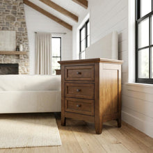 Transitional Wood Nightstand in Finish with 3 Drawers