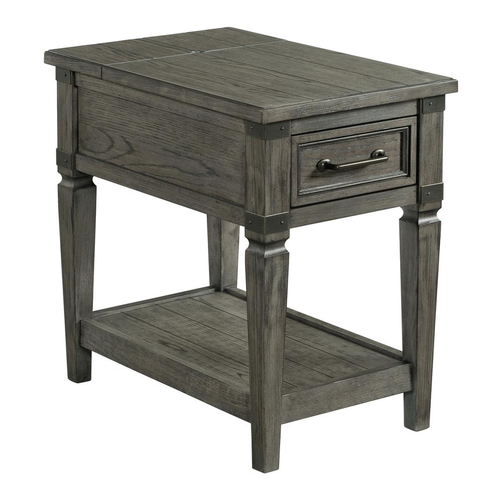 17" Chairside Table in Brushed Pewter