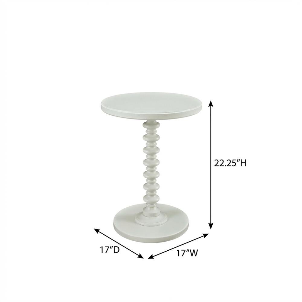White Round Spindle Coffee Table with Elegant Design and Lightweight Build