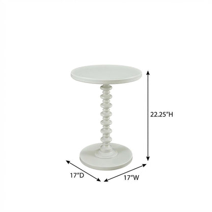 White Round Spindle Coffee Table with Elegant Design and Lightweight Build