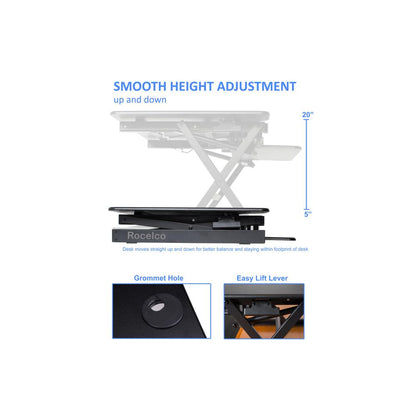 Rocelco 40" Large Height Adjustable Standing Desk