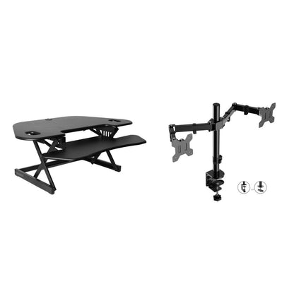 Rocelco 46" Height Adjustable Corner Standing Desk Converter