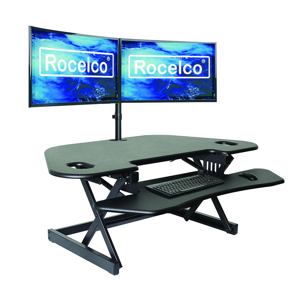 Rocelco 46" Height Adjustable Corner Standing Desk Converter