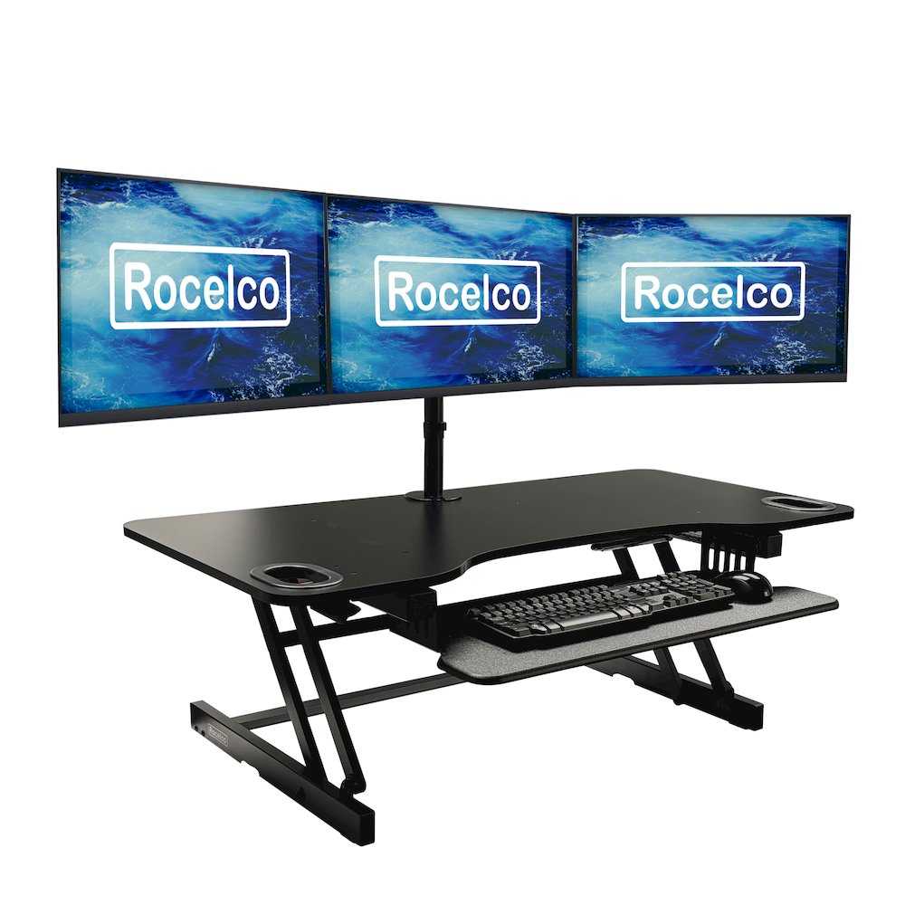 45" Height Adjustable Standing Desk Converter with Triple Monitor Mount