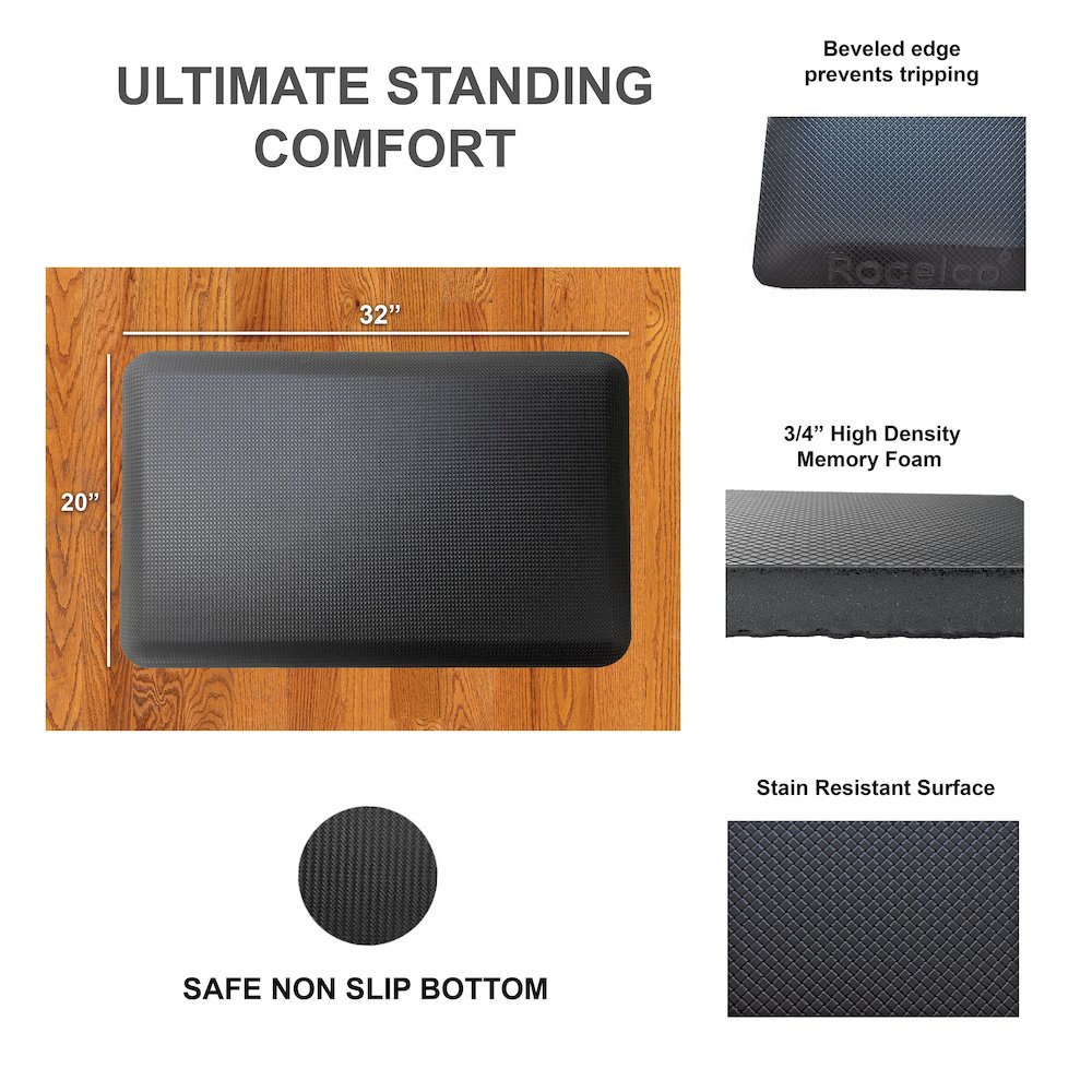 37.5" Height Adjustable Standing Desk Converter with Dual Monitor Mount and Anti-Fatigue Mat