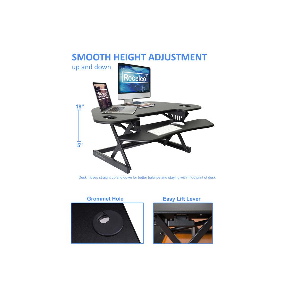 Rocelco 46" Height Adjustable Corner Standing Desk