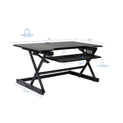 Rocelco 40" Large Height Adjustable Standing Desk