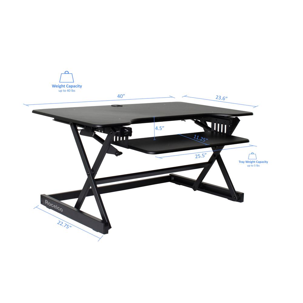 Rocelco 40" Large Height Adjustable Standing Desk