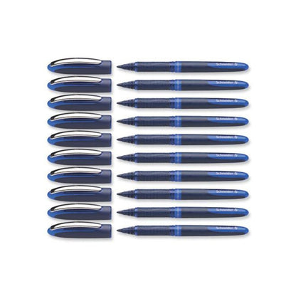 One Business Roller Ball Pen, Stick, Fine 0.6 mm, Blue Ink, Blue Barrel, 10/Box
