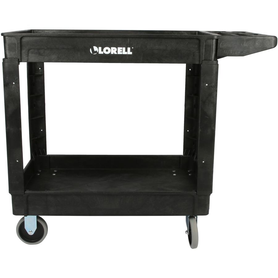 Lorell Storage Bin Utility Cart - 550 lb Capacity - 4 Casters - 5" Caster Size - Structural Foam - x 37.5" Width x 17" Depth x 39" Height - Black - 1 Each