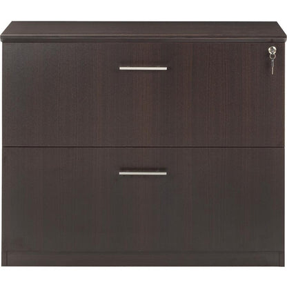 Safco Medina Mocha Laminate Office Unit - 1" Work Surface, 36" x 20"29.5" Lateral File, 0" Table Top, 11.9"9.1" Drawer - File Drawer(s) - Beveled Edge - Material: Medium Density Fiberboard (MDF) - Fin