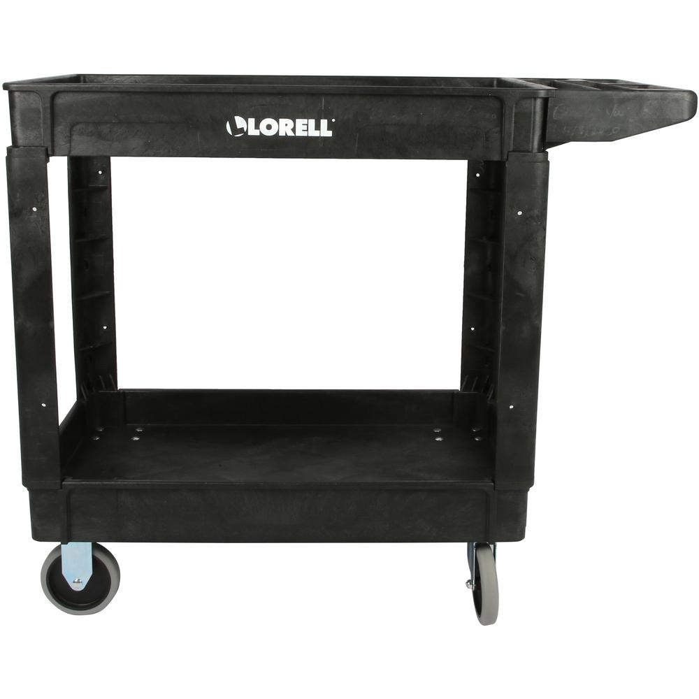 Lorell Storage Bin Utility Cart - 550 lb Capacity - 4 Casters - 5" Caster Size - Structural Foam - x 37.5" Width x 17" Depth x 39" Height - Black - 1 Each