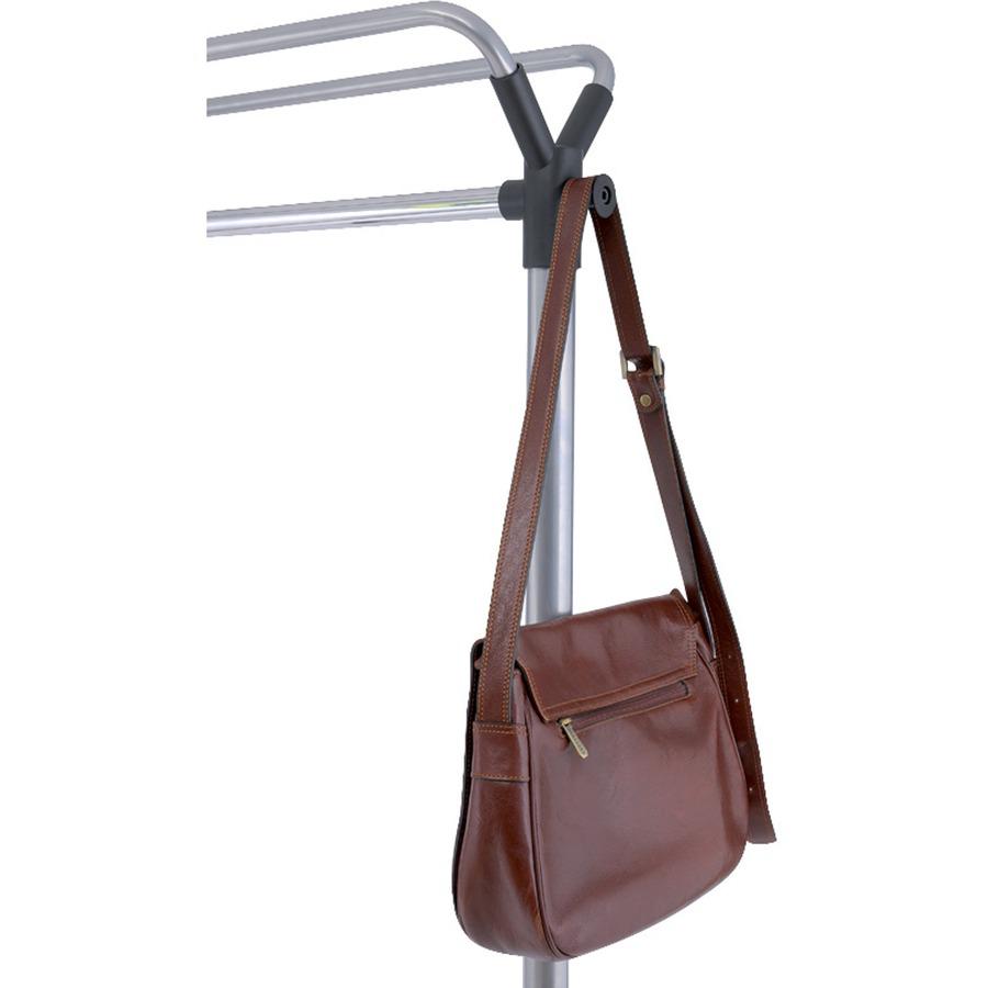 Alba Upper Shelf Double-sided Garment Rack - 50 x Coat - 66.9" Height x 19.7" Width59.1" Length%Floor - Caster, Sturdy - Silver - Steel, Plastic - 1 Each