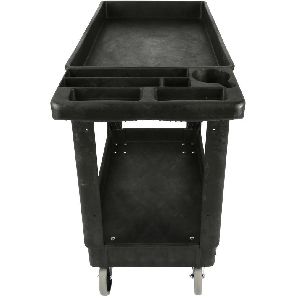 Lorell Storage Bin Utility Cart - 550 lb Capacity - 4 Casters - 5" Caster Size - Structural Foam - x 37.5" Width x 17" Depth x 39" Height - Black - 1 Each