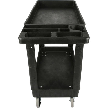 Lorell Storage Bin Utility Cart - 550 lb Capacity - 4 Casters - 5" Caster Size - Structural Foam - x 37.5" Width x 17" Depth x 39" Height - Black - 1 Each