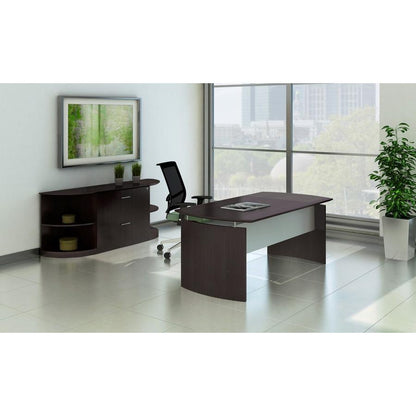 Safco Medina Mocha Laminate Office Unit - 1" Work Surface, 36" x 20"29.5" Lateral File, 0" Table Top, 11.9"9.1" Drawer - File Drawer(s) - Beveled Edge - Material: Medium Density Fiberboard (MDF) - Fin