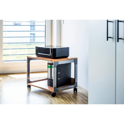 DURABLE System 48 Multifunction Trolley - 2 Shelf - 4 Casters - Metal, Steel, Melamine, Hardboard, Fiberglass, Plastic - x 3.6" Width x 17" Depth x 18.8" Height - Silver, Beech - 1 Each