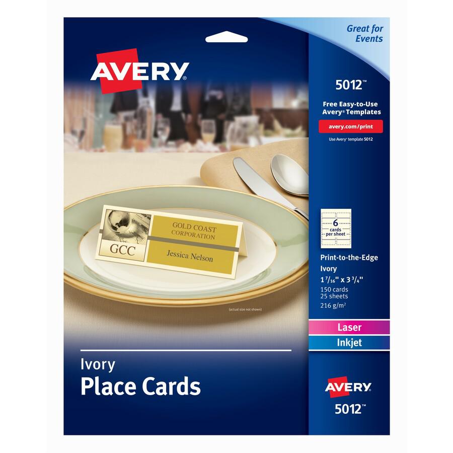 Avery&reg; Ivory Matte 2-sided Place Cards - 3.8" - 750/Carton - Ivory