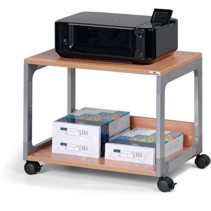 DURABLE System 48 Multifunction Trolley - 2 Shelf - 4 Casters - Metal, Steel, Melamine, Hardboard, Fiberglass, Plastic - x 3.6" Width x 17" Depth x 18.8" Height - Silver, Beech - 1 Each