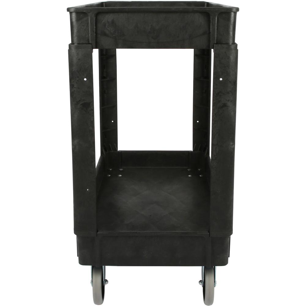 Lorell Storage Bin Utility Cart - 550 lb Capacity - 4 Casters - 5" Caster Size - Structural Foam - x 37.5" Width x 17" Depth x 39" Height - Black - 1 Each