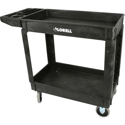 Lorell Storage Bin Utility Cart - 550 lb Capacity - 4 Casters - 5" Caster Size - Structural Foam - x 37.5" Width x 17" Depth x 39" Height - Black - 1 Each