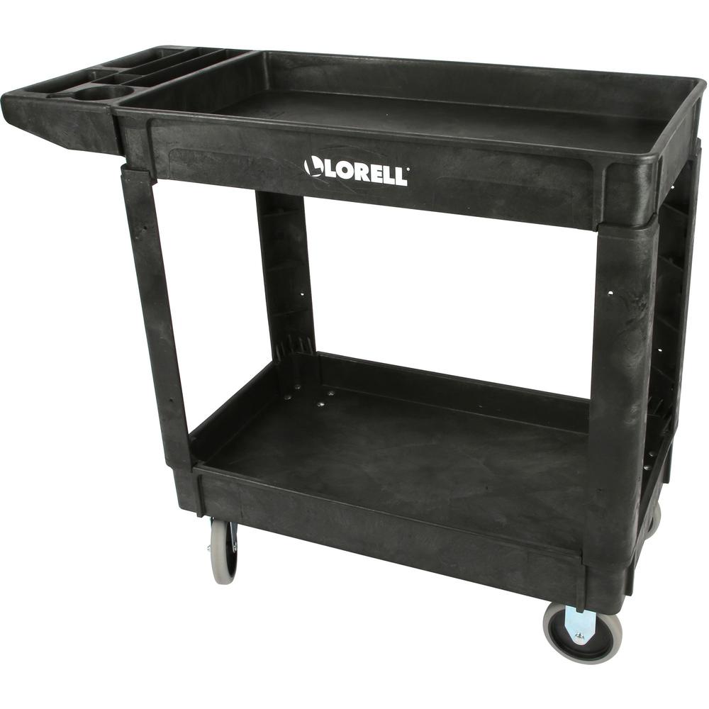 Lorell Storage Bin Utility Cart - 550 lb Capacity - 4 Casters - 5" Caster Size - Structural Foam - x 37.5" Width x 17" Depth x 39" Height - Black - 1 Each