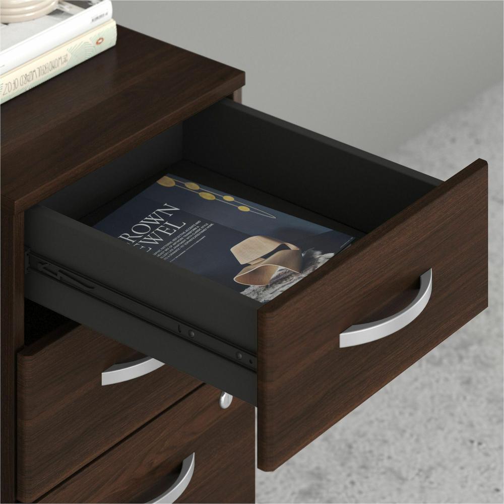 Bush Business Furniture Studio C L Shaped Desk - 60" x 30"30" - 3 x File, Box Drawer(s) - Finish: Black Walnut, Thermofused Laminate (TFL)
