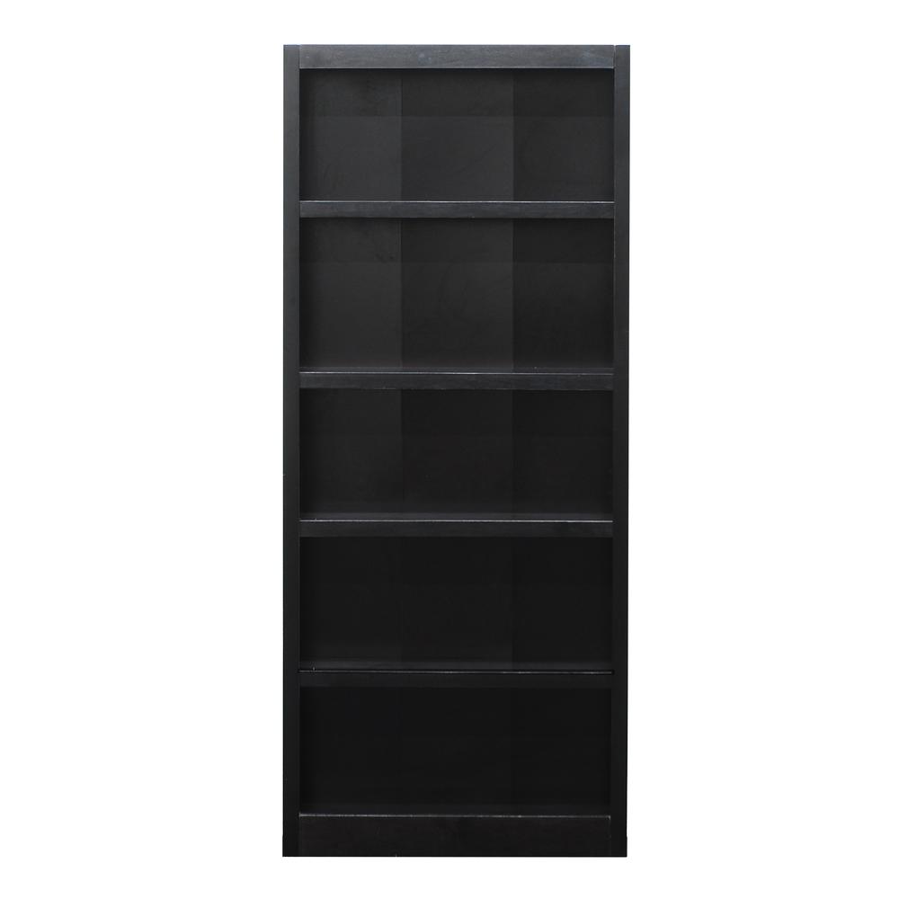 Concepts in Wood Single Wide Bookcase, 5 Shelves, Espresso Finish