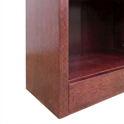 Cherry Finish Double Wide Bookcase with 8 Shelves and Adjustable Storage
