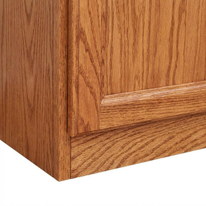 Dry Oak 5-Shelf Storage Cabinet, 30x72 Inch, Solid Wood, Self-Closing