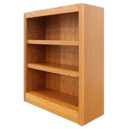 Dark oak finish Single wide bookcase, 3 adjustable shelves, sturdy construction