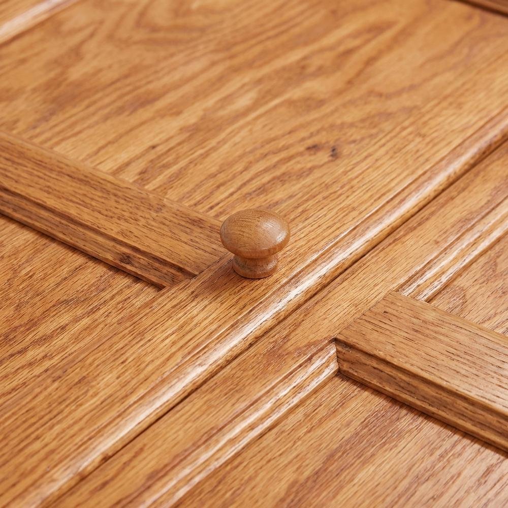 Dry Oak 5-Shelf Storage Cabinet, 30x72 Inch, Solid Wood, Self-Closing