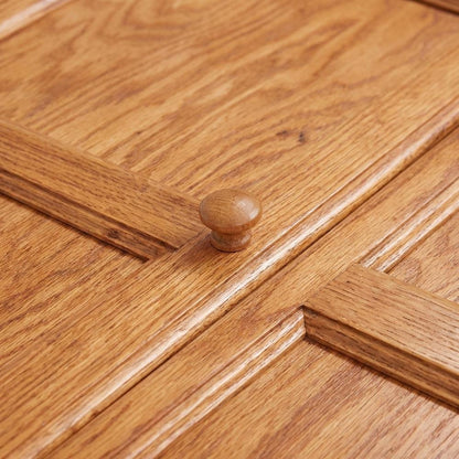 Dry Oak 5-Shelf Storage Cabinet, 30x72 Inch, Solid Wood, Self-Closing