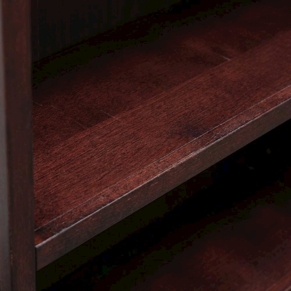 Cherry Finish Single Wide Bookcase with 6 Adjustable Shelves