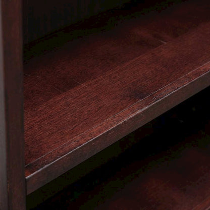 Cherry Finish Single Wide Bookcase with 6 Adjustable Shelves