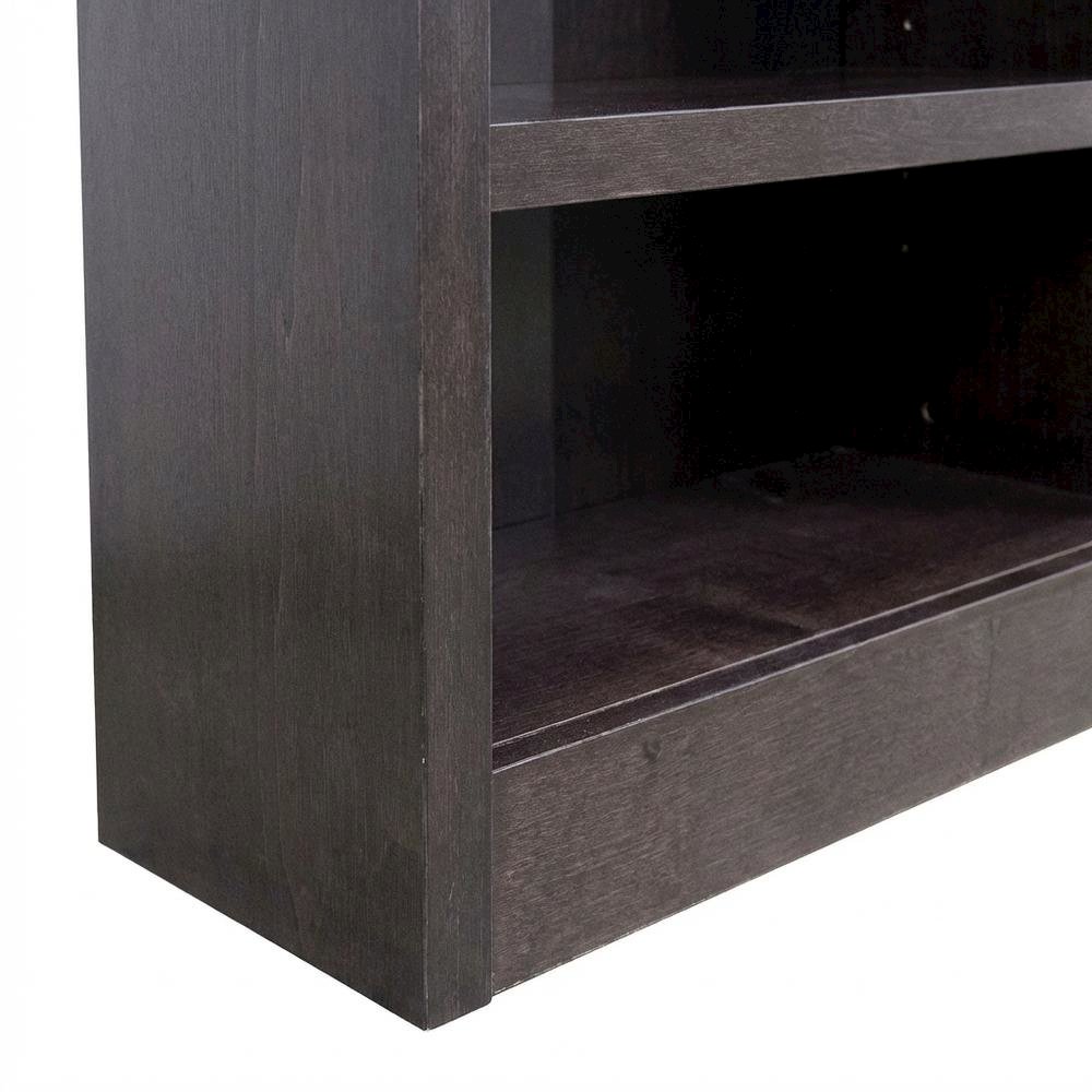 Espresso Finish Double Wide Bookcase with 6 Shelves and Adjustable Storage